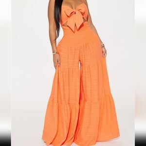 FashionNova Montego Bay Jumpsuit - ORANGE